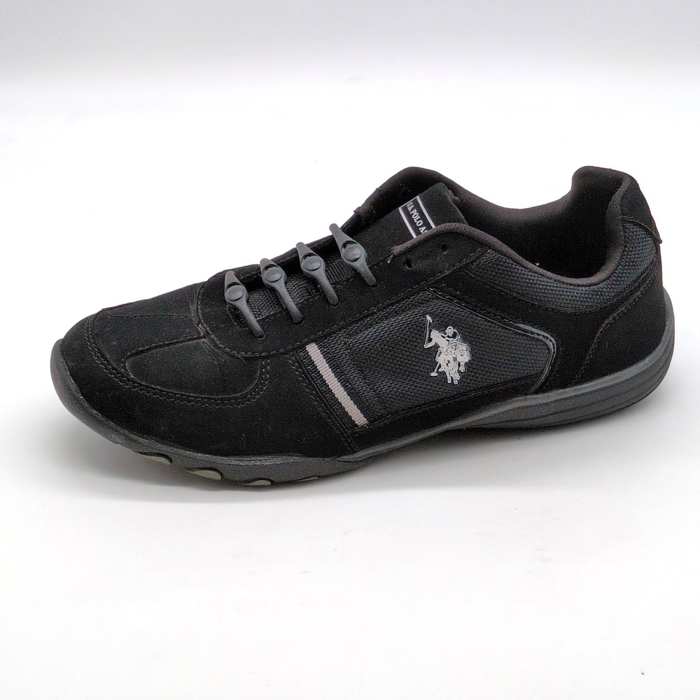 U.S. Polo Assn Shoes Womens Black 8 Walking Sneaker Comfort Elastic Laces NW1506